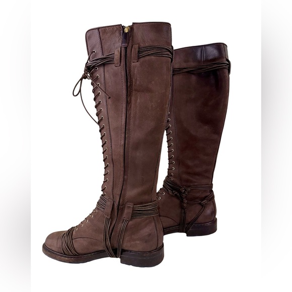 GIVENCHY KNEE-HIGH BOOTS IN DARK BROWN NUBUCK LEATHER - Picture 7 of 12